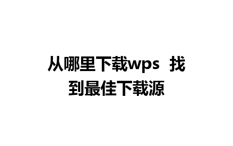 从哪里下载wps  找到最佳下载源