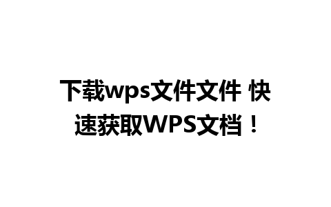 下载wps文件文件 快速获取WPS文档！