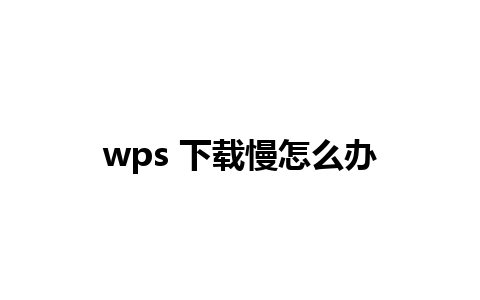 wps 下载慢怎么办