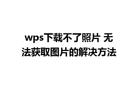 wps下载不了照片 无法获取图片的解决方法