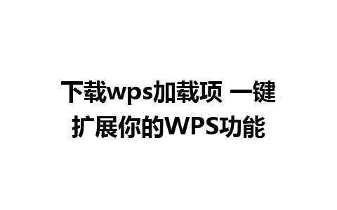 下载wps加载项 一键扩展你的WPS功能