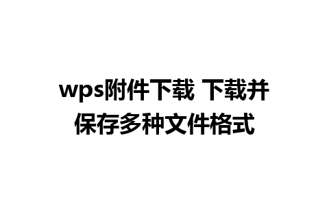 wps附件下载 下载并保存多种文件格式