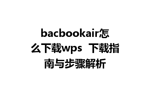 bacbookair怎么下载wps  下载指南与步骤解析