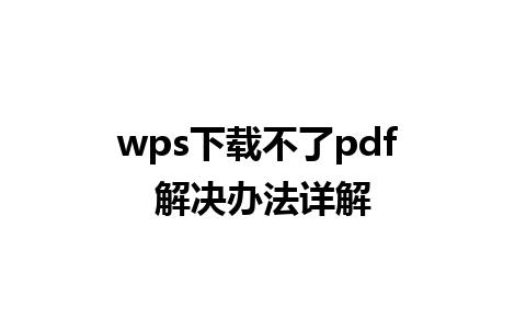 wps下载不了pdf 解决办法详解