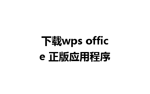 下载wps office 正版应用程序