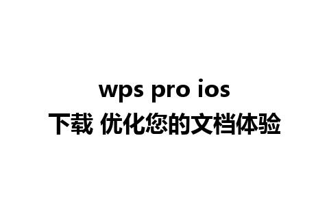 wps pro ios下载 优化您的文档体验