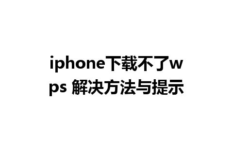 iphone下载不了wps 解决方法与提示