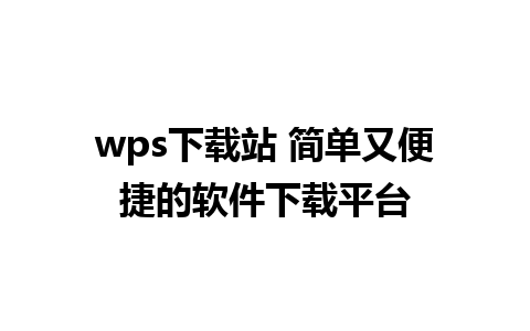 wps下载站 简单又便捷的软件下载平台