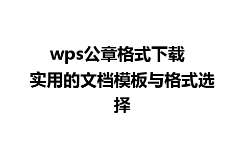 wps公章格式下载  实用的文档模板与格式选择