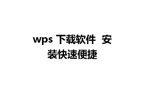 wps 下载软件  安装快速便捷