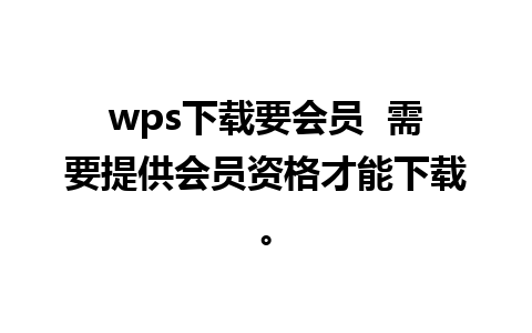 wps下载要会员  需要提供会员资格才能下载。