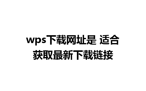 wps下载网址是 适合获取最新下载链接