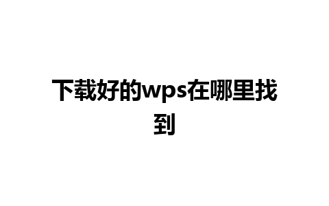 下载好的wps在哪里找到