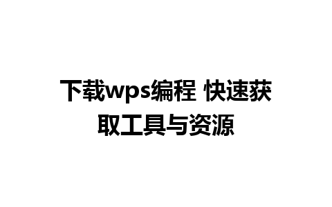 下载wps编程 快速获取工具与资源