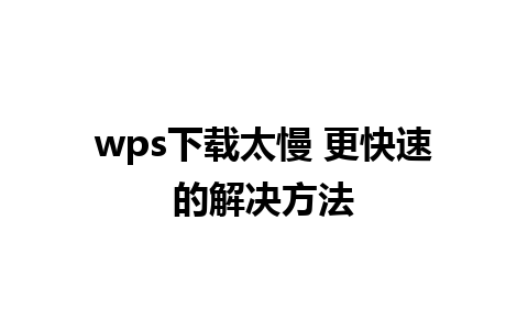 wps下载太慢 更快速的解决方法