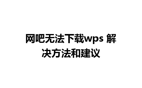 网吧无法下载wps 解决方法和建议