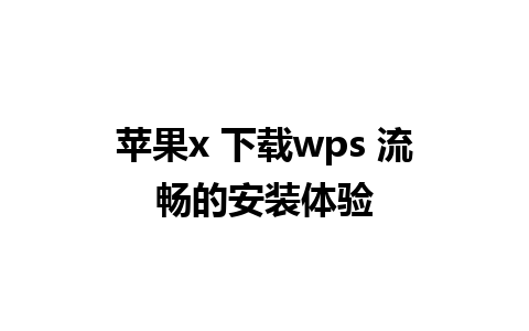 苹果x 下载wps 流畅的安装体验