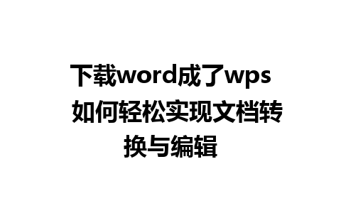 下载word成了wps  如何轻松实现文档转换与编辑