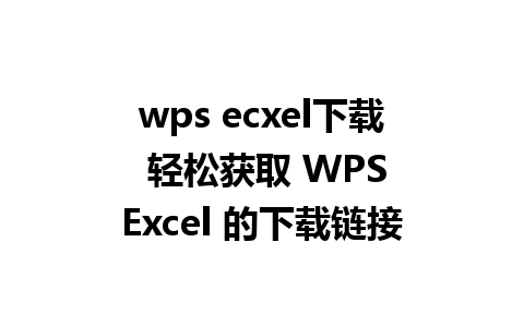 wps ecxel下载  轻松获取 WPS Excel 的下载链接