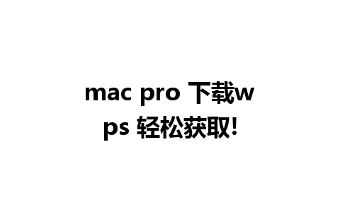 mac pro 下载wps 轻松获取!